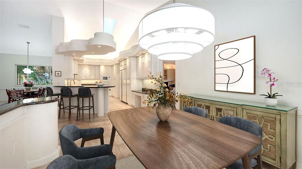 Dining room, Interior, Kitchen, Pendant Lights, Recessed Lighting