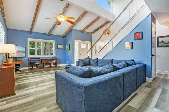 Interior, Living room, Wooden Beams, Wood Texture Flooring