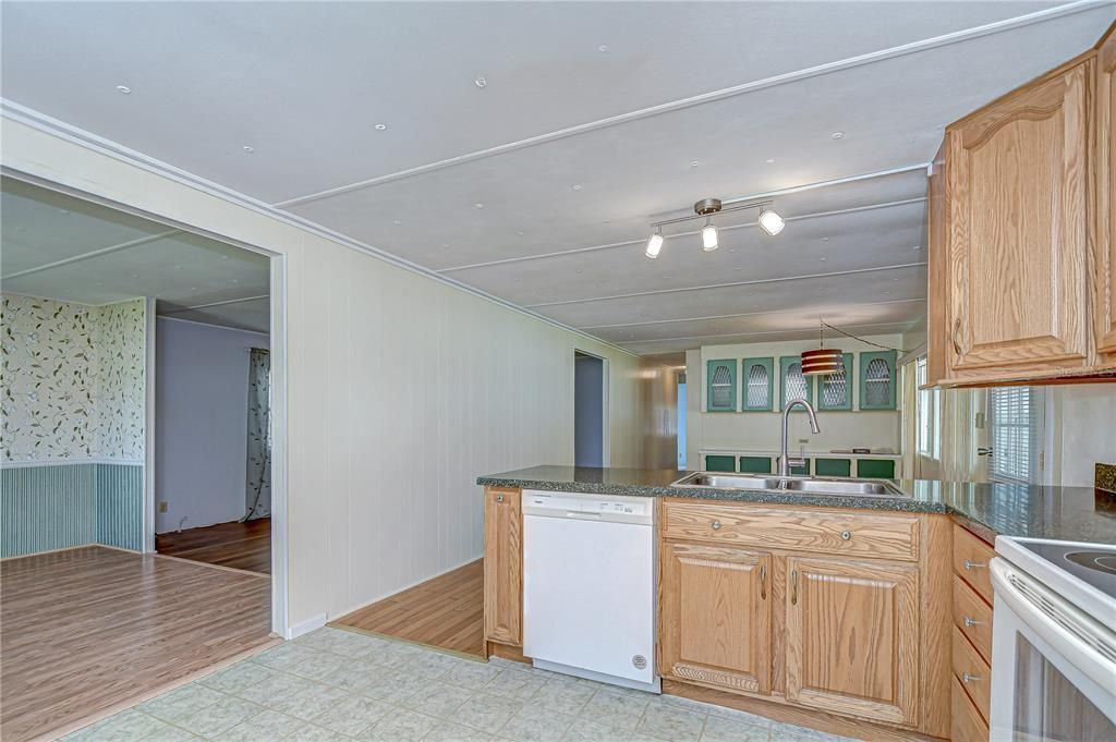Interior, Kitchen, Wood Texture Flooring