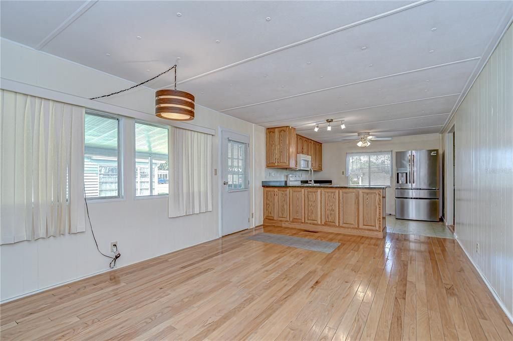 Interior, Kitchen, Stainless Steel Appliances, Wood Texture Flooring