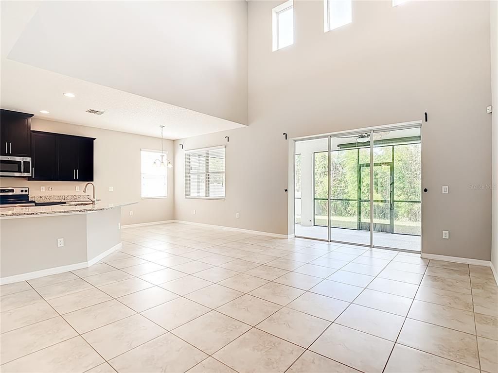 Empty room, Interior, Kitchen, Pendant Lights, Recessed Lighting