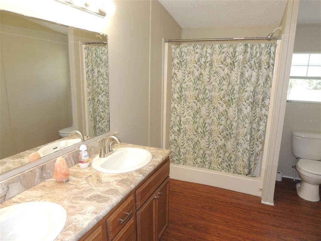Bathroom, Dual Sink Vanities, Interior, Wood Texture Flooring