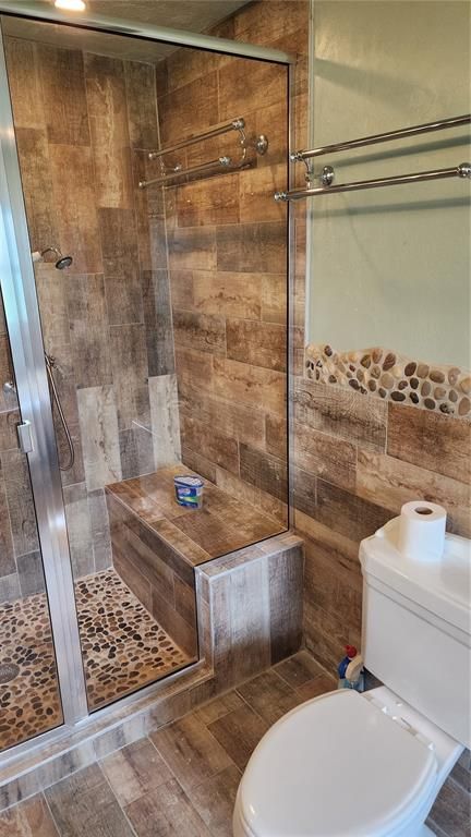 Bathroom, Glass Shower, Interior, Wooden Walls
