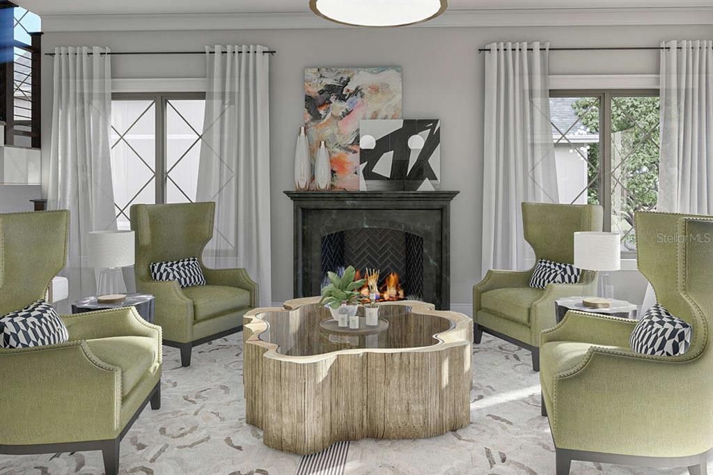 Fireplace, Interior, Living room