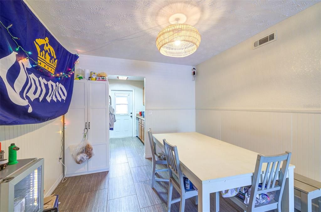 Chandelier, Dining room, Interior, Wood Texture Flooring