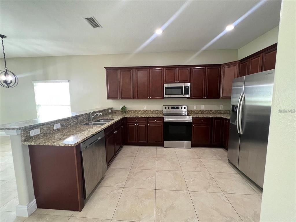 Interior, Kitchen, Pendant Lights, Recessed Lighting, Stainless Steel Appliances