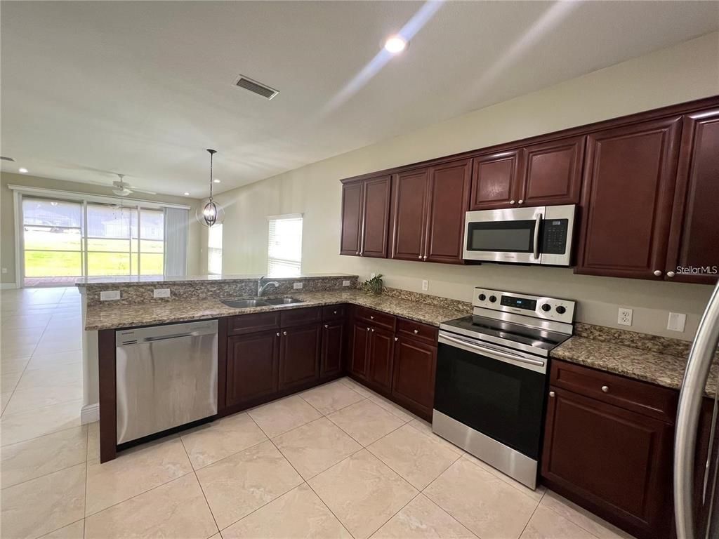 Interior, Kitchen, Pendant Lights, Recessed Lighting, Stainless Steel Appliances