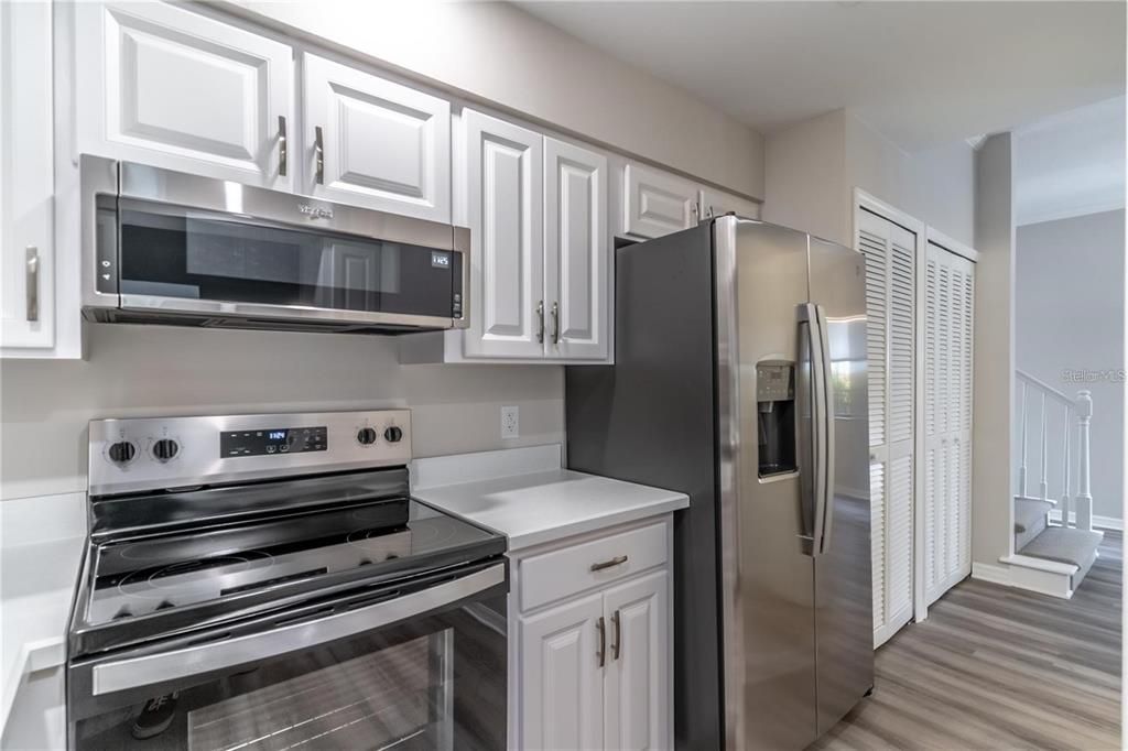 Interior, Kitchen, Stainless Steel Appliances, Wood Texture Flooring