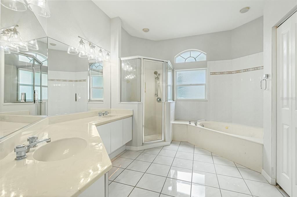 Bathroom, Dual Sink Vanities, Glass Shower, Interior