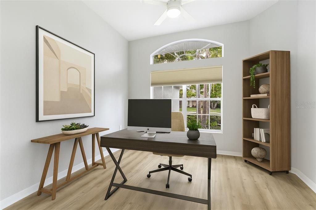 Home Office, Interior, Wood Texture Flooring