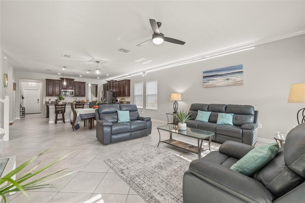 Dining room, Interior, Kitchen, Living room, Pendant Lights, Recessed Lighting