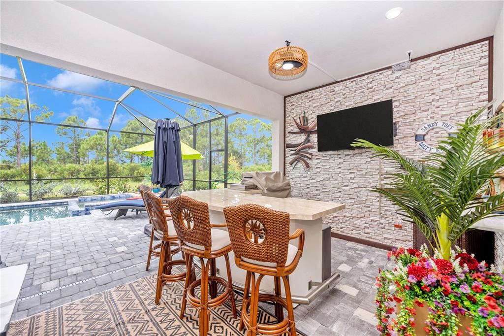 Glass Ceilings, Interior, Pool, Recessed Lighting, Stone Walls, Sun Room