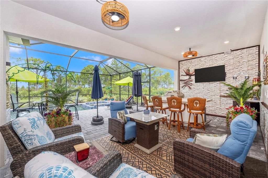 Glass Ceilings, Interior, Recessed Lighting, Stone Walls, Sun Room