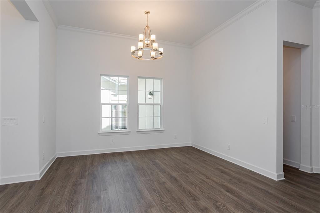 Chandelier, Empty room, Interior, Wood Texture Flooring