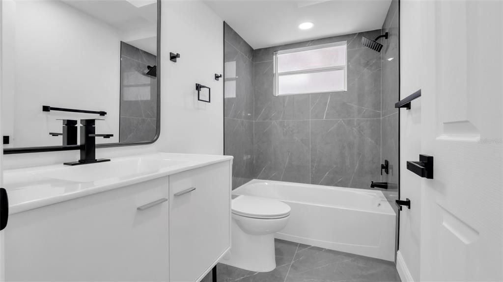 Bathroom, Glass Shower, Interior, Marble Walls, Recessed Lighting