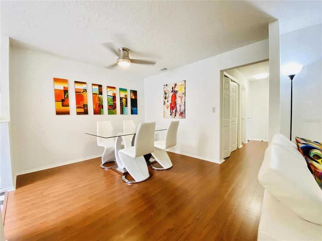 Dining room, Interior, Wood Texture Flooring