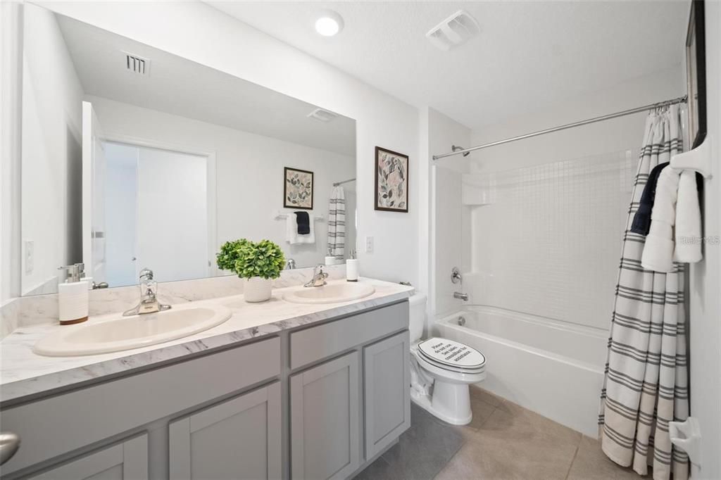Bathroom, Dual Sink Vanities, Interior, Recessed Lighting