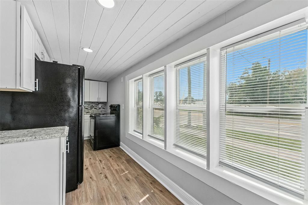 Interior, Kitchen, Recessed Lighting, Wood Texture Flooring
