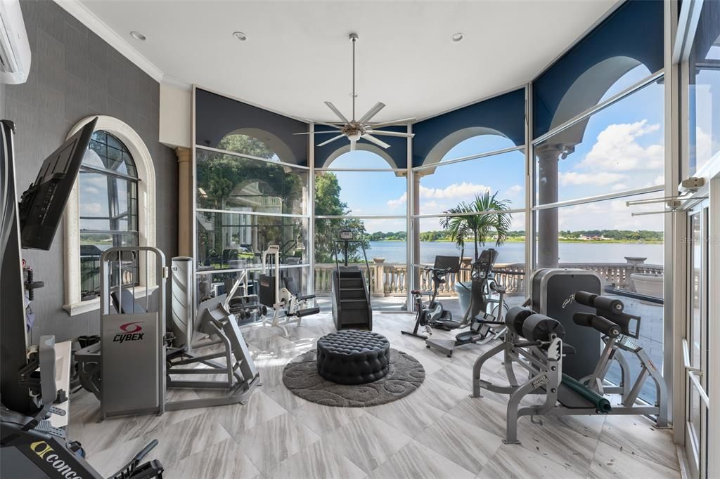 Fitness Equipment, Gym, Interior, Recessed Lighting, Water