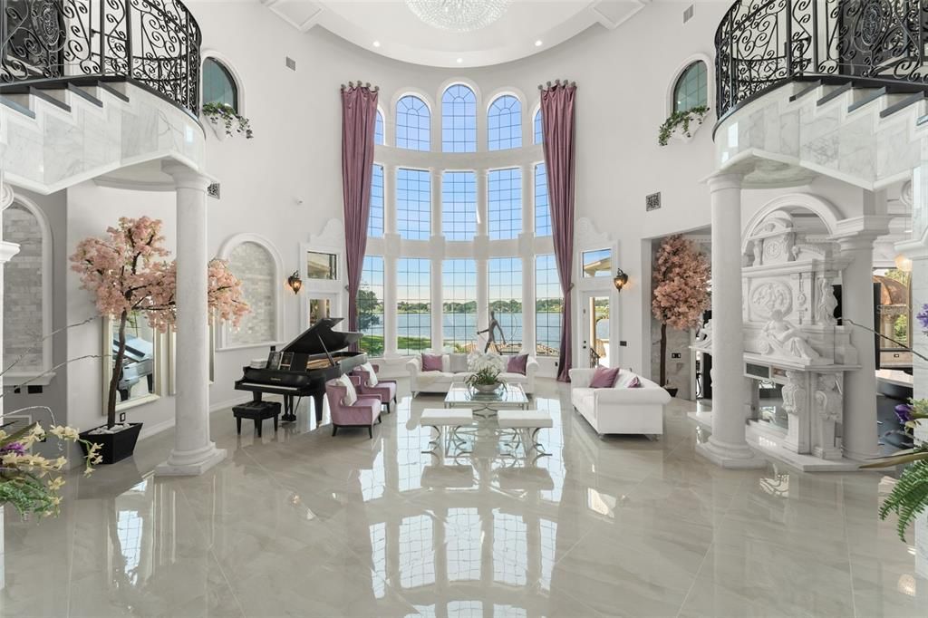 Interior, Living room, Piano, Recessed Lighting, Water