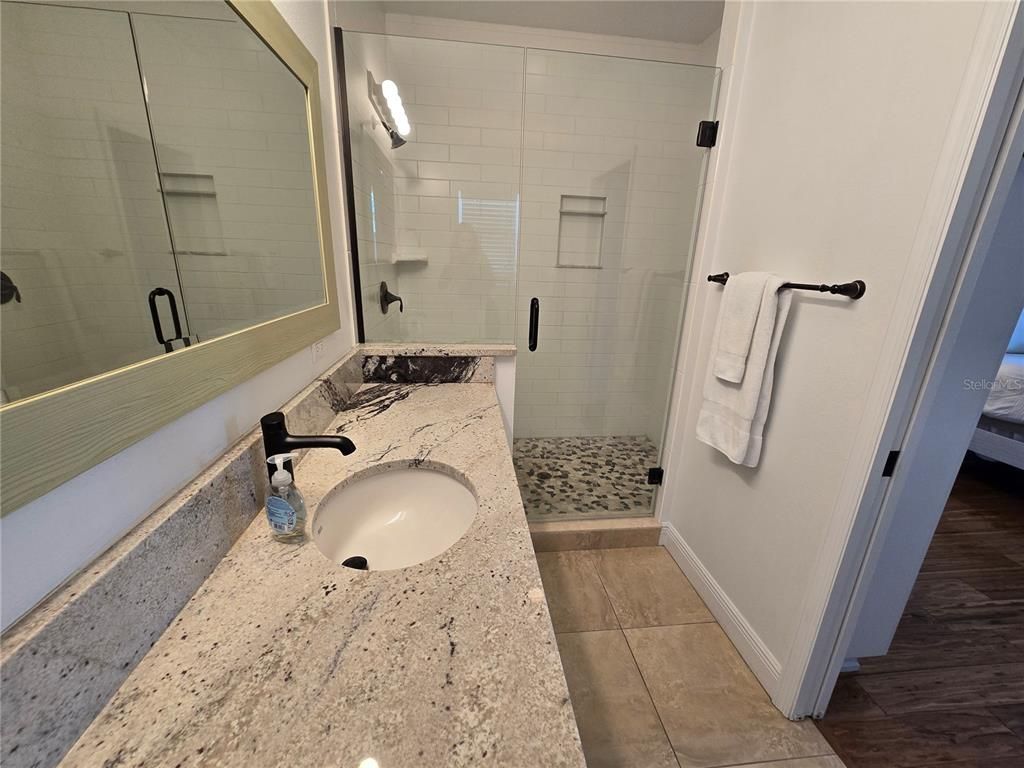 Bathroom, Dual Sink Vanities, Glass Shower, Interior
