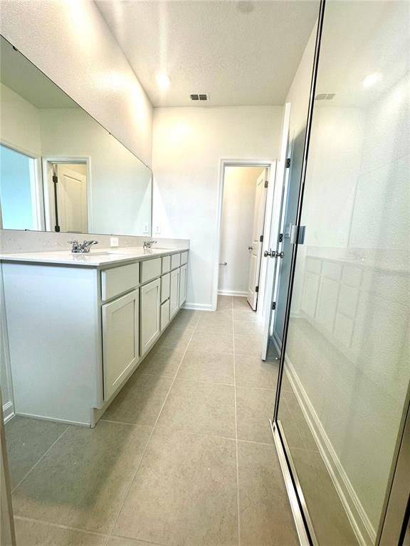 Bathroom, Dual Sink Vanities, Glass Shower, Interior