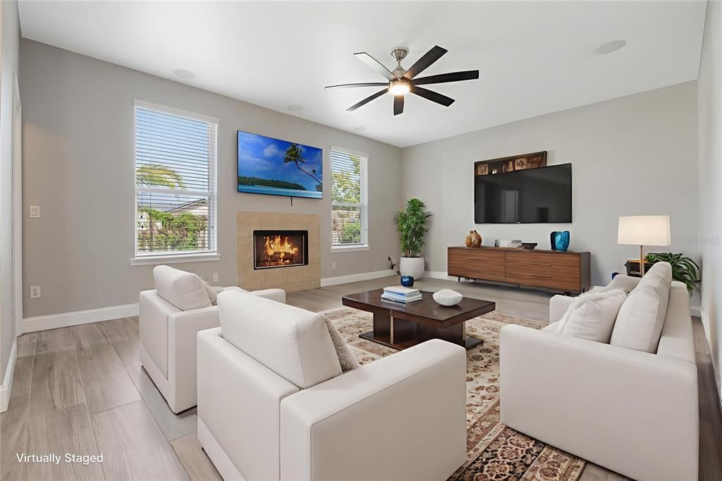 Fireplace, Interior, Living room, Wood Texture Flooring