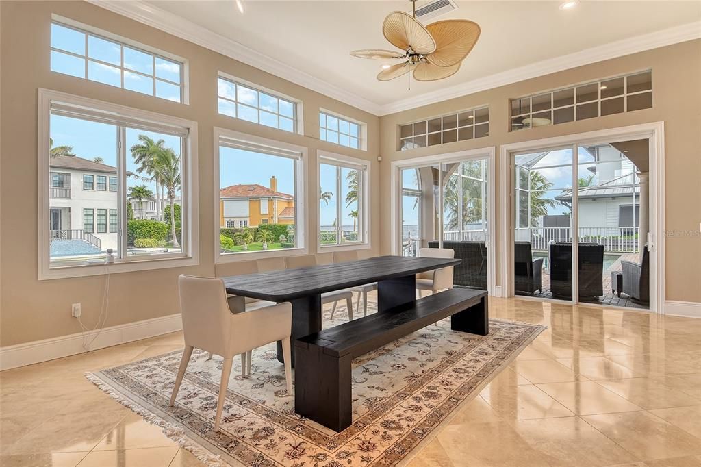 Dining room, Interior, Recessed Lighting, Sun Room