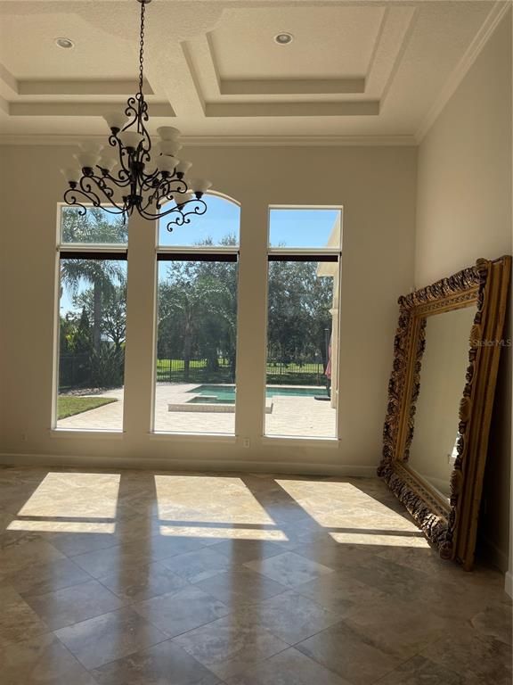 Chandelier, Empty room, Interior, Recessed Lighting