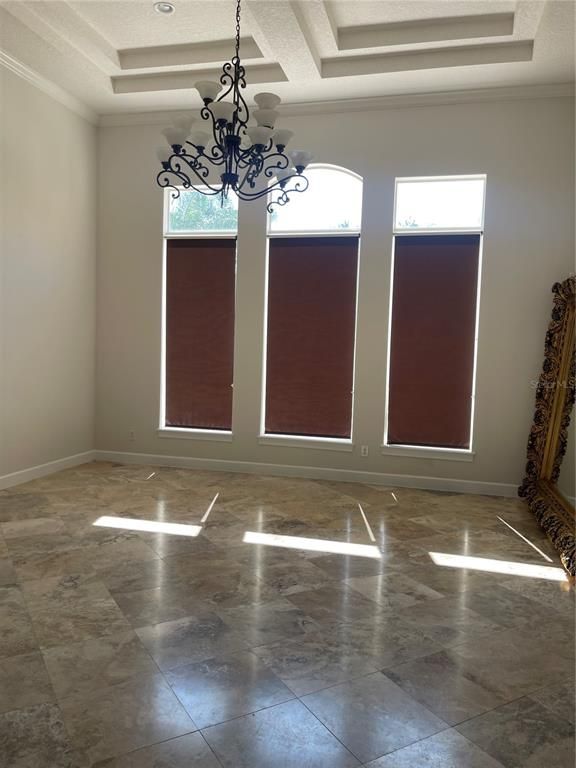 Chandelier, Empty room, Interior