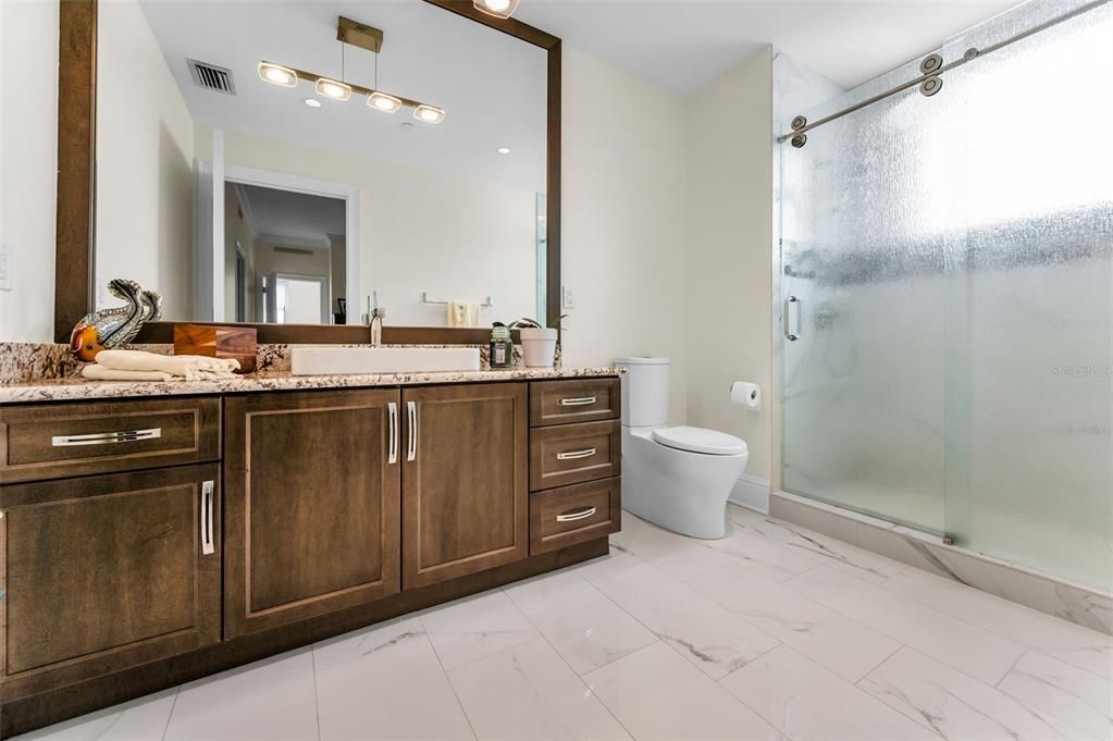Bathroom, Glass Shower, Interior, Marble