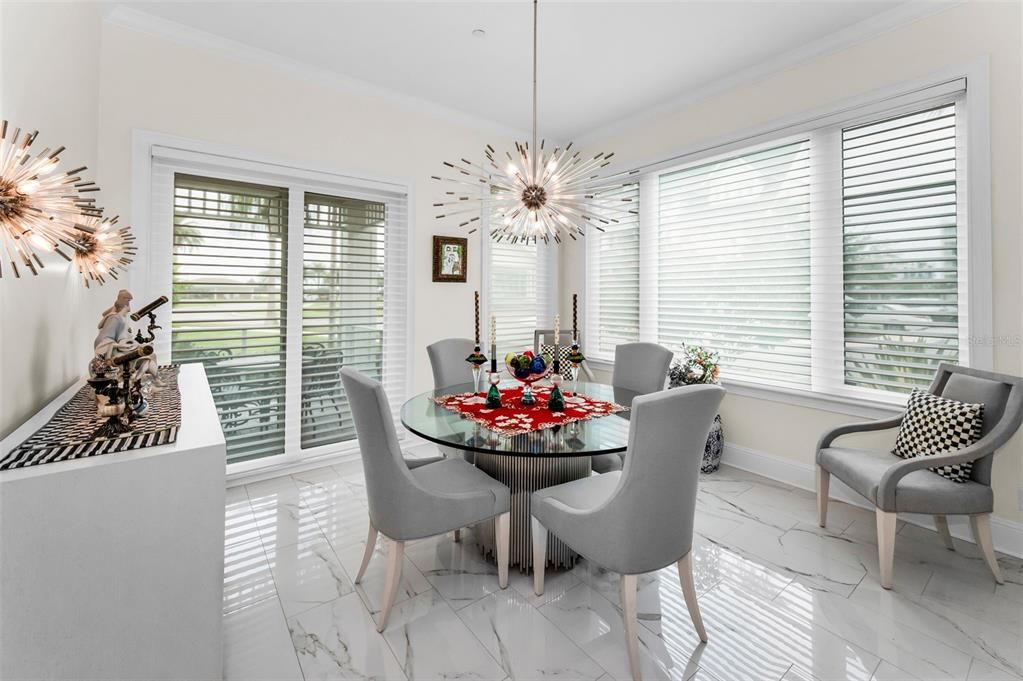 Dining room, Interior, Marble, Pendant Lights
