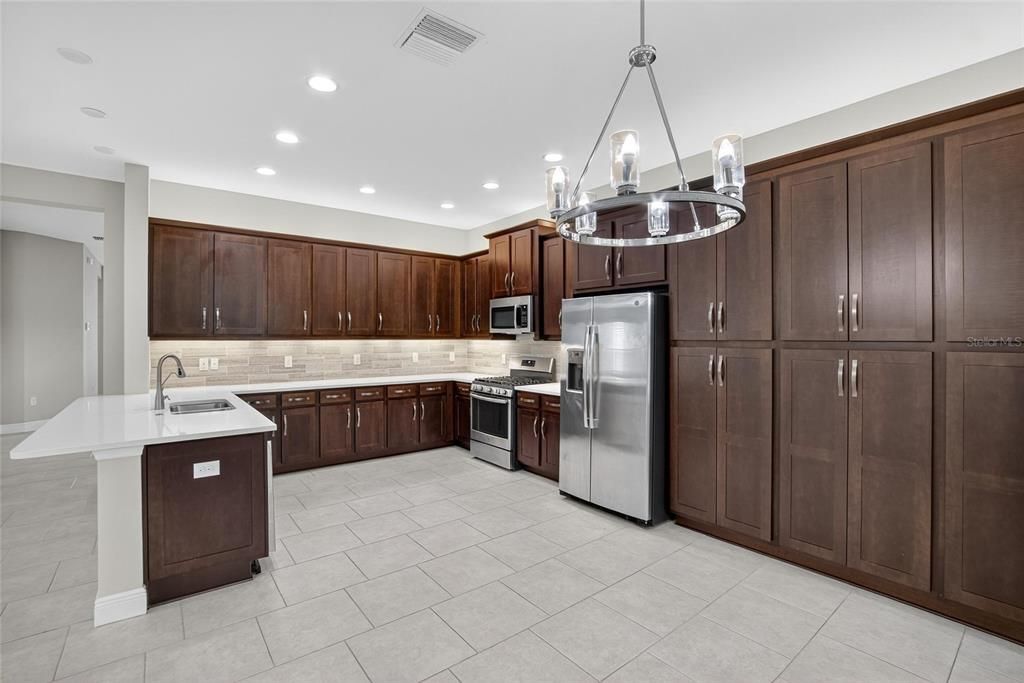 Interior, Kitchen, Pendant Lights, Recessed Lighting, Stainless Steel Appliances