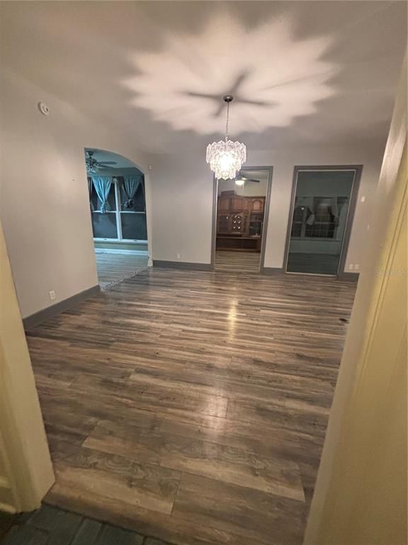 Chandelier, Empty room, Interior, Wood Texture Flooring