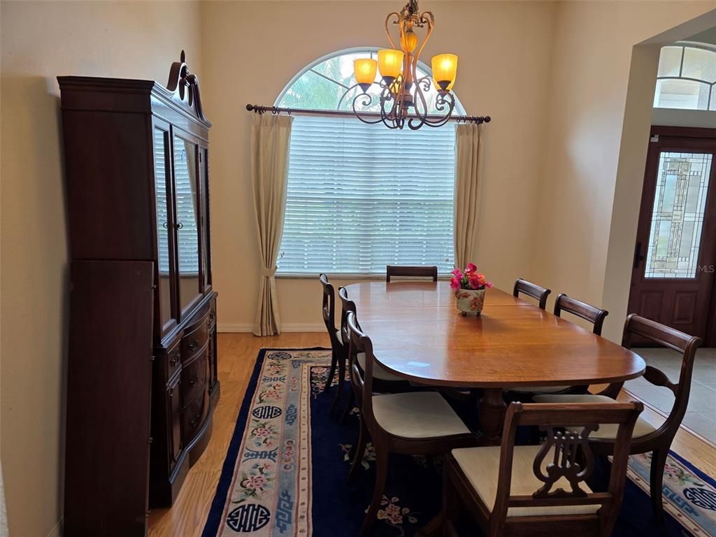 Chandelier, Dining room, Interior, Wood Texture Flooring