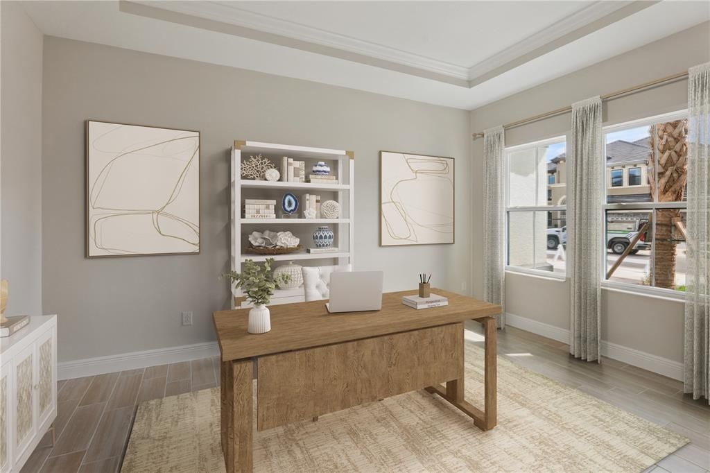 Home Office, Interior, Wood Texture Flooring
