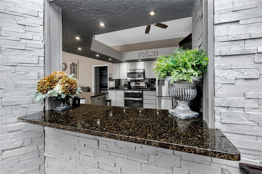 Exterior, Outdoor Kitchen, Recessed Lighting, Stainless Steel Appliances