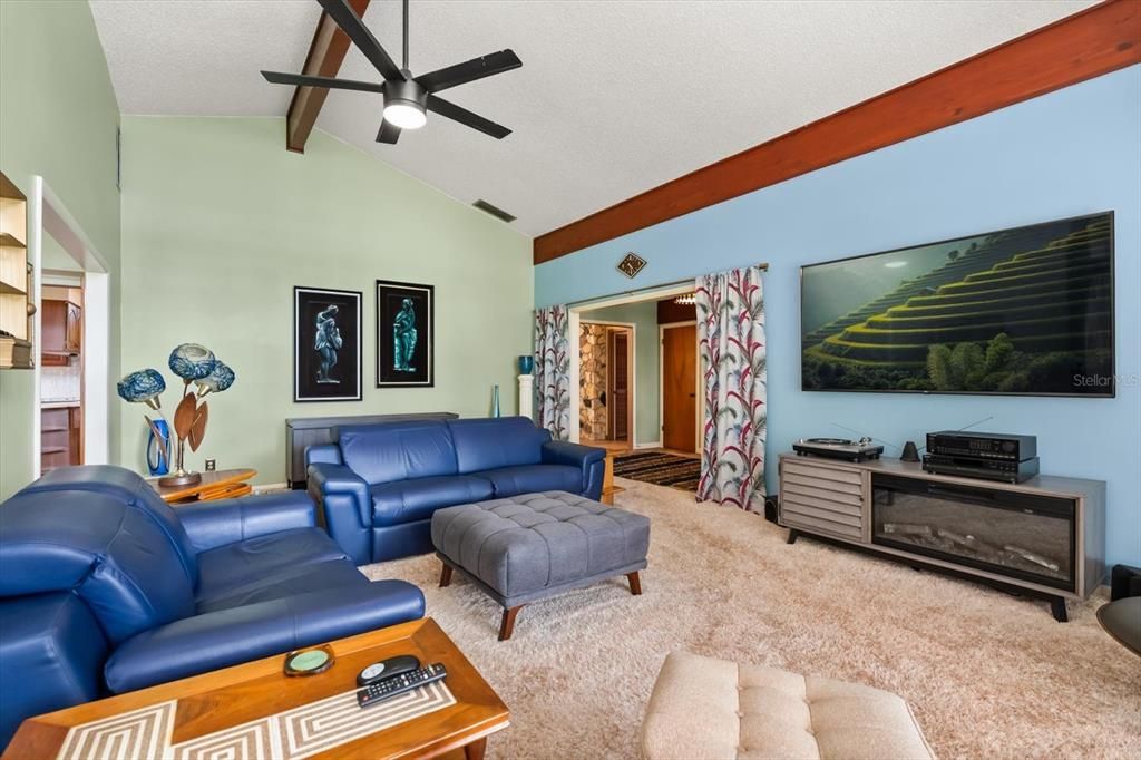 Interior, Living room, Wooden Beams