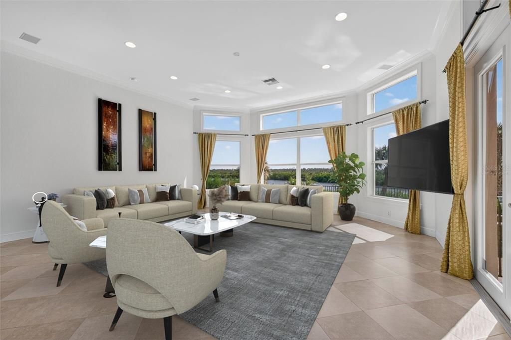 Interior, Living room, Recessed Lighting