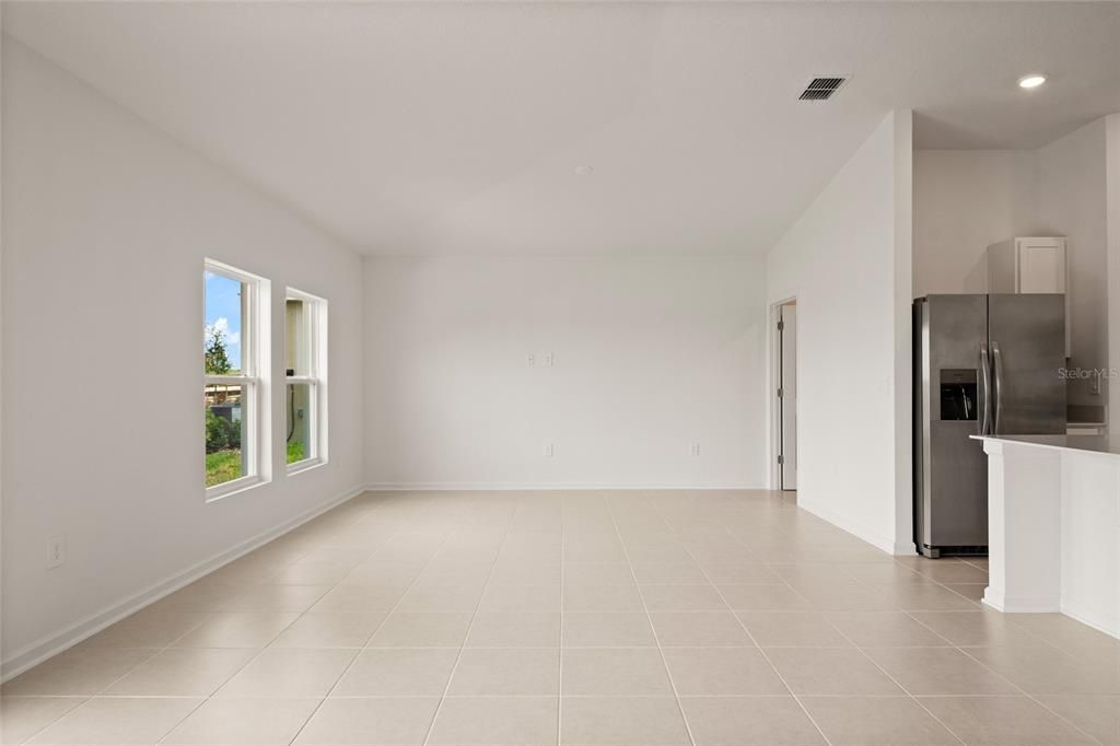 Empty room, Interior, Kitchen, Recessed Lighting, Stainless Steel Appliances
