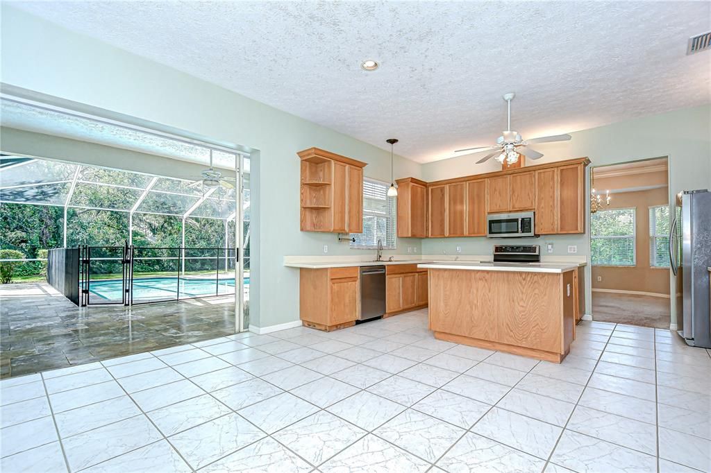 Glass Ceilings, Interior, Kitchen, Recessed Lighting, Stainless Steel Appliances, Sun Room