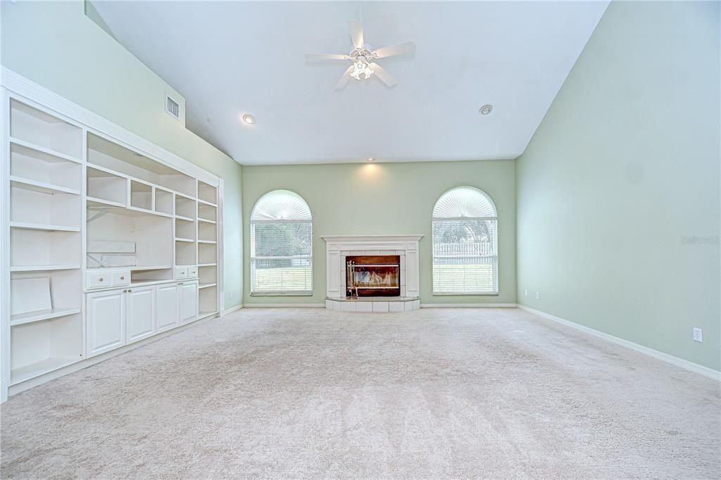 Empty room, Fireplace, Interior, Recessed Lighting