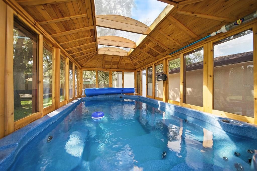 Hot Tub, Interior, Pool, Sun Room, Wooden Ceilings