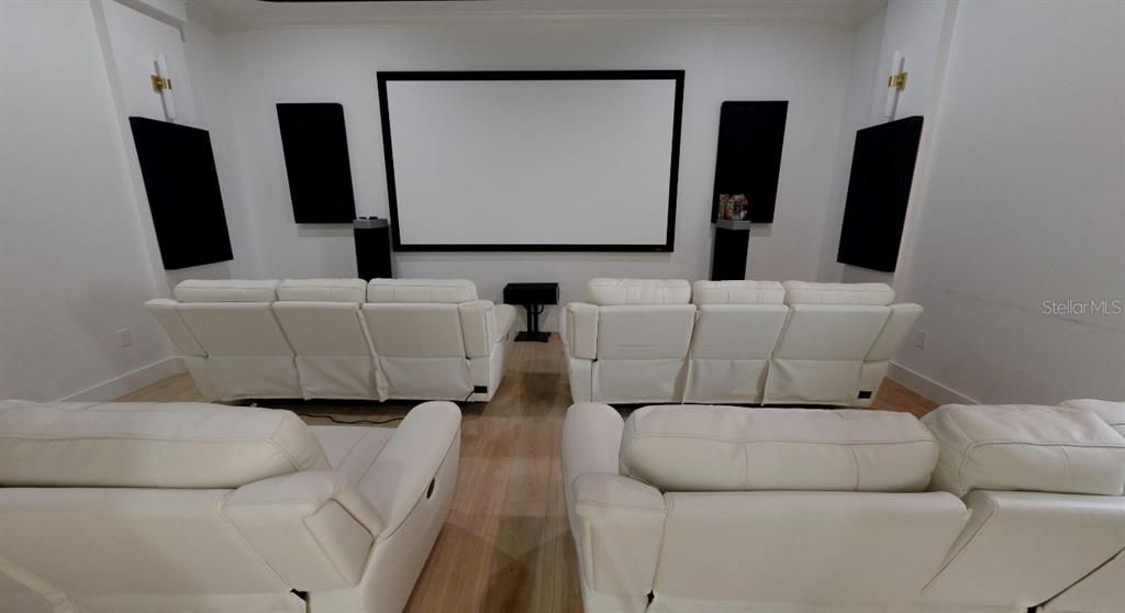 Interior, Projection Screen, Wood Texture Flooring