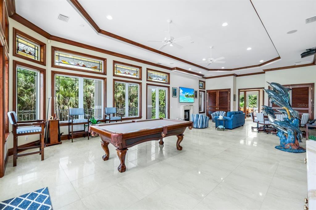 Billiard Table, Game Room, Interior, Living room, Recessed Lighting