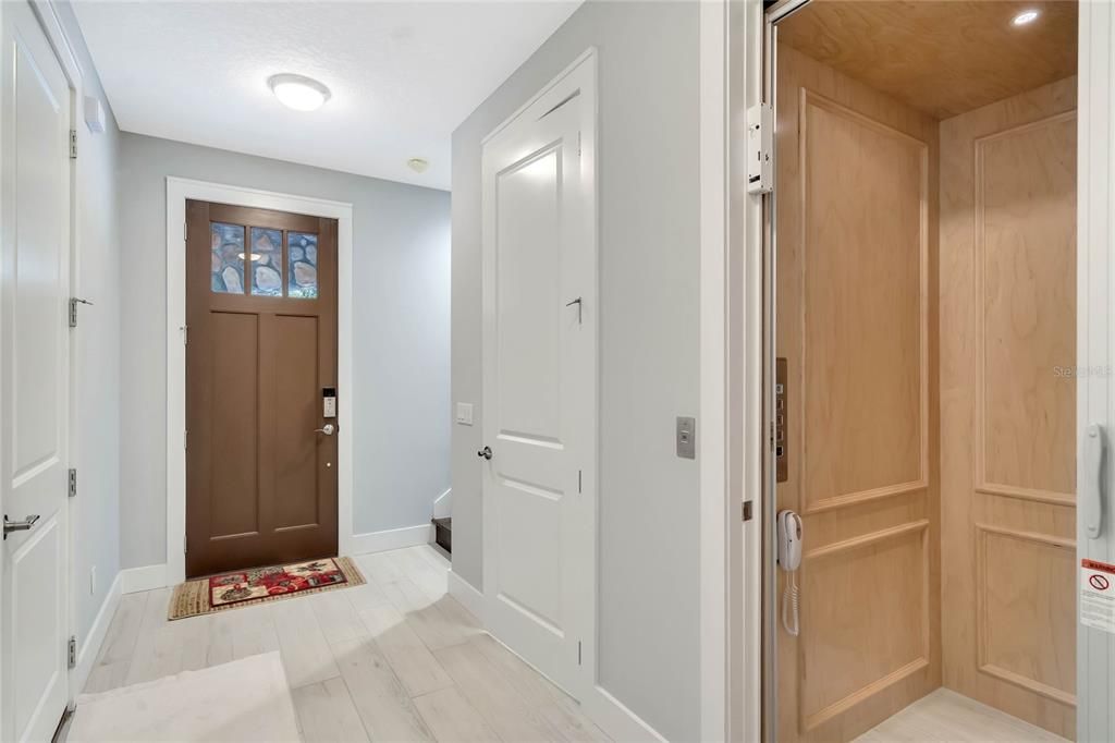 Interior, Recessed Lighting, Wood Texture Flooring, Wooden Walls