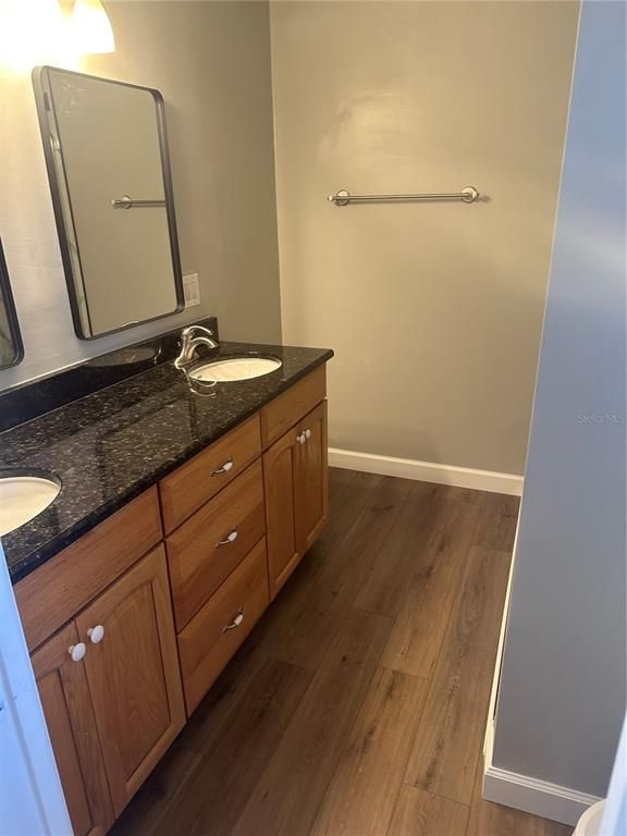Bathroom, Dual Sink Vanities, Interior, Wood Texture Flooring