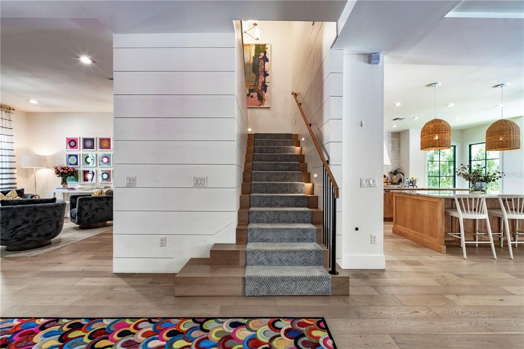 Interior, Pendant Lights, Recessed Lighting, Wood Texture Flooring