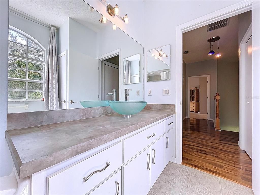 Bathroom, Dual Sink Vanities, Interior, Wood Texture Flooring