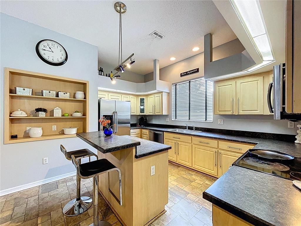 Interior, Kitchen, Pendant Lights, Recessed Lighting, Stainless Steel Appliances